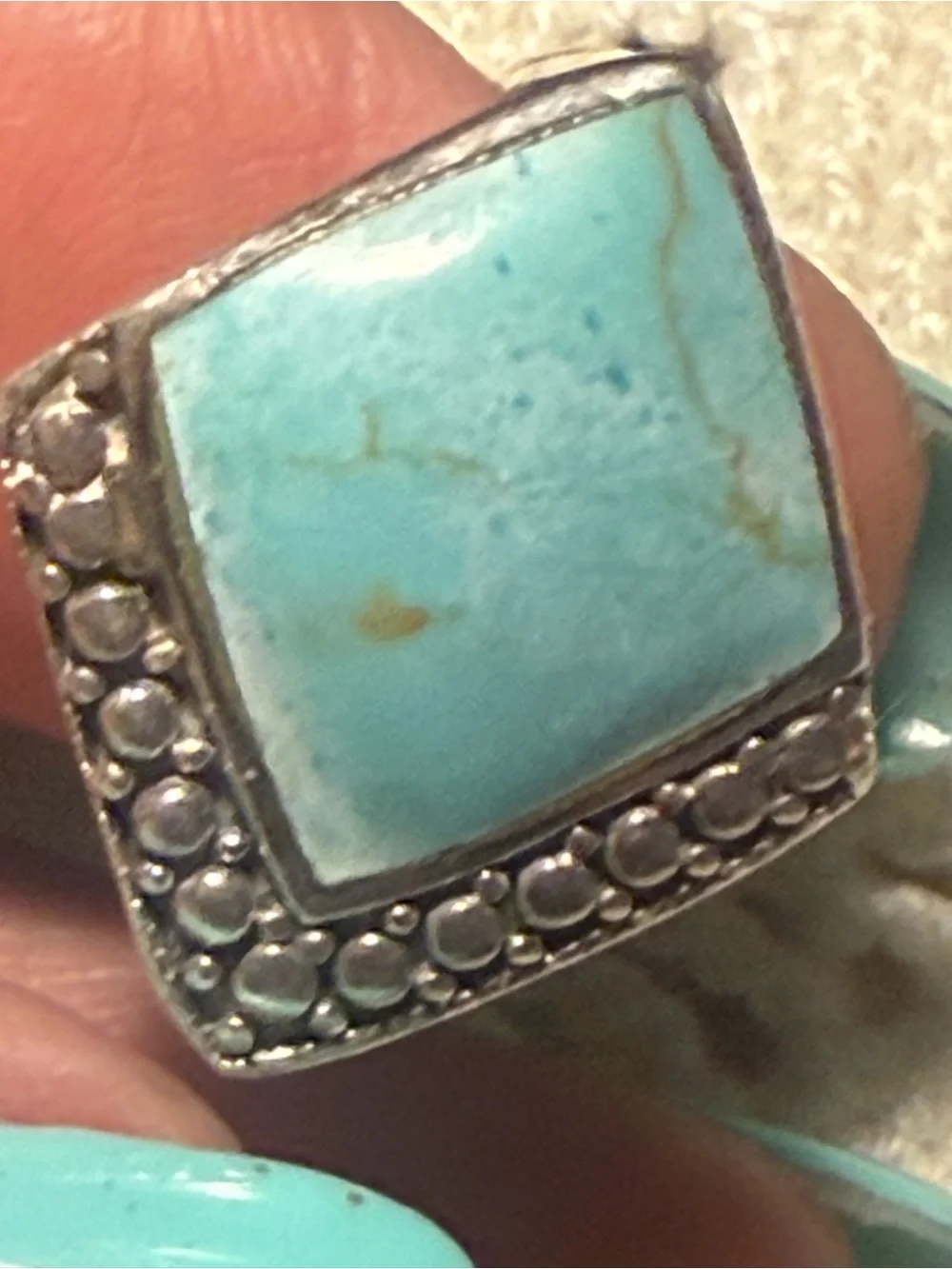 Sterling Silver Turquoise Statement Ring -